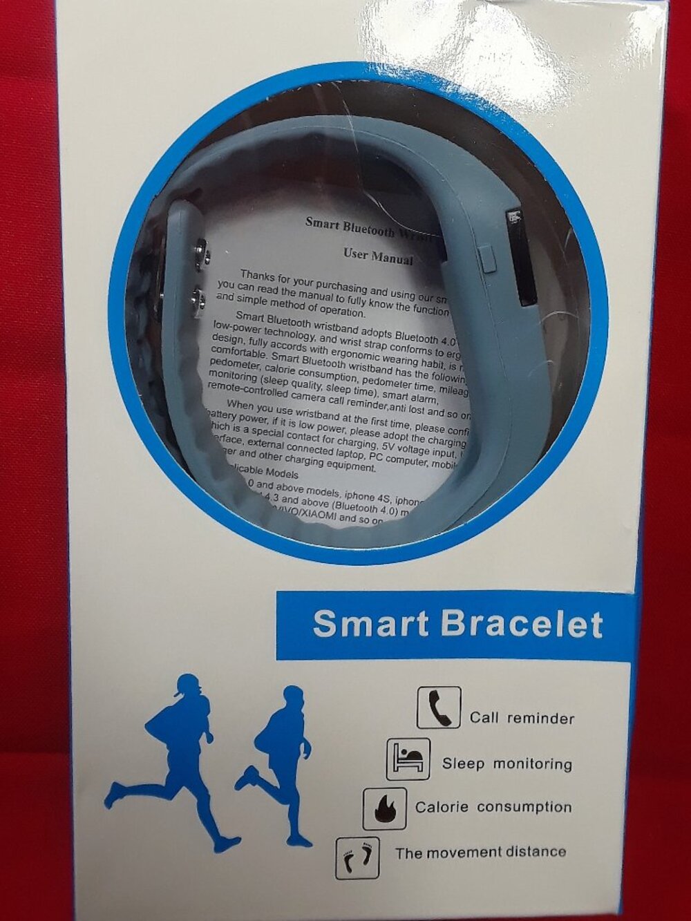 FITNESS TRACKER Smart Bracelet: Monitors Steps, Calories & More! - Blue-Gray
